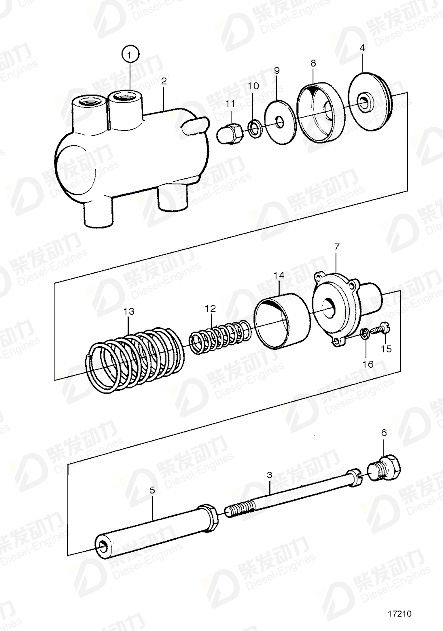 volvo penta Gasket 424314 Drawing